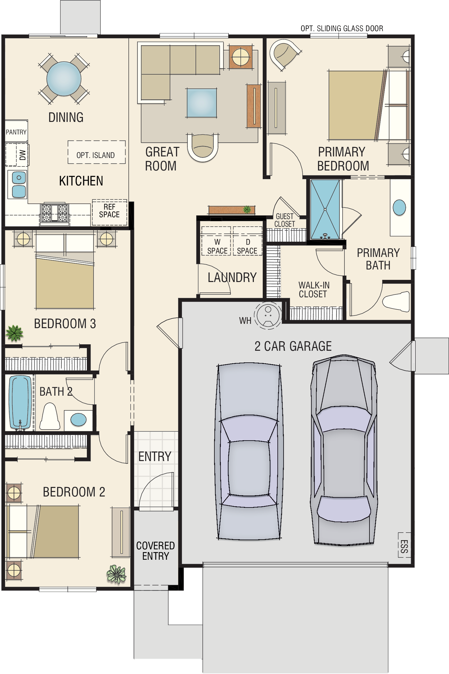 Fitzpatrick Homes New Home Community Waterstone The Oasis New   Residence 1 First Floor 1 